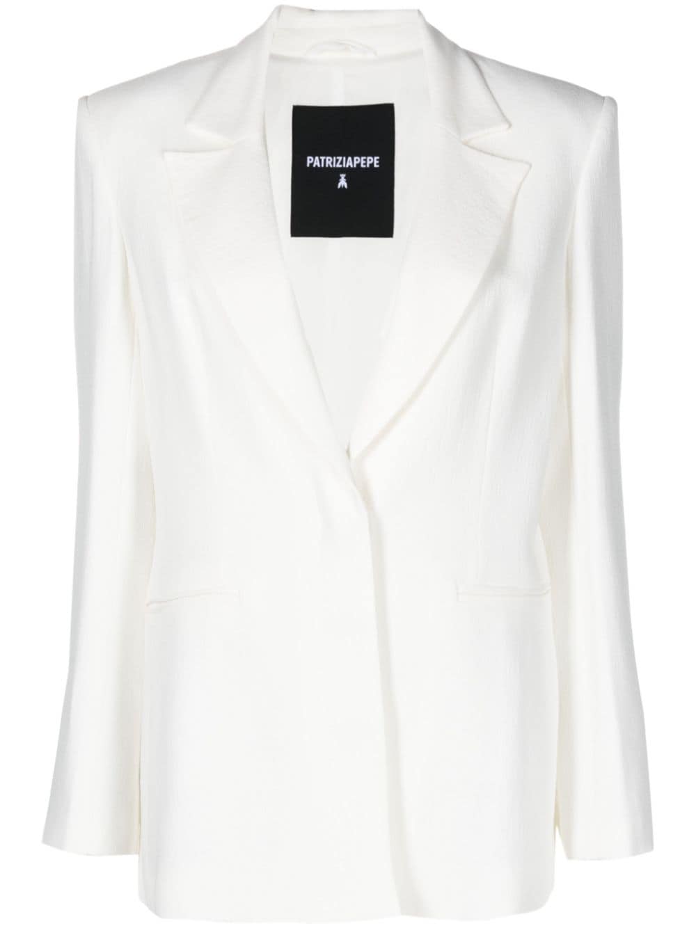 Patrizia Pepe single-breasted crepe blazer - White von Patrizia Pepe