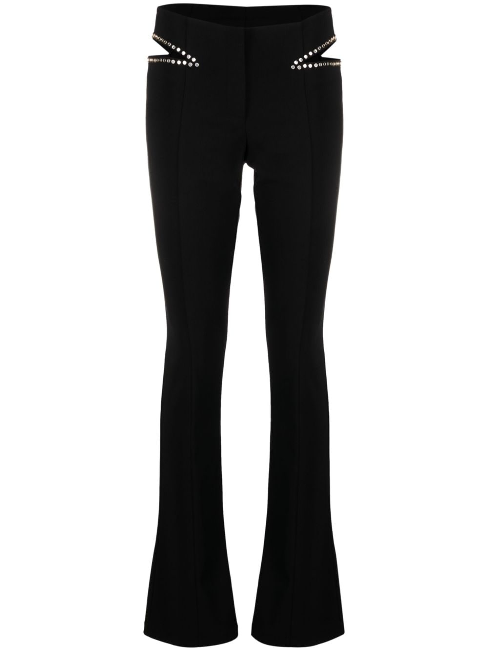 Patrizia Pepe stud-detailing cut-out slim trousers - Black von Patrizia Pepe