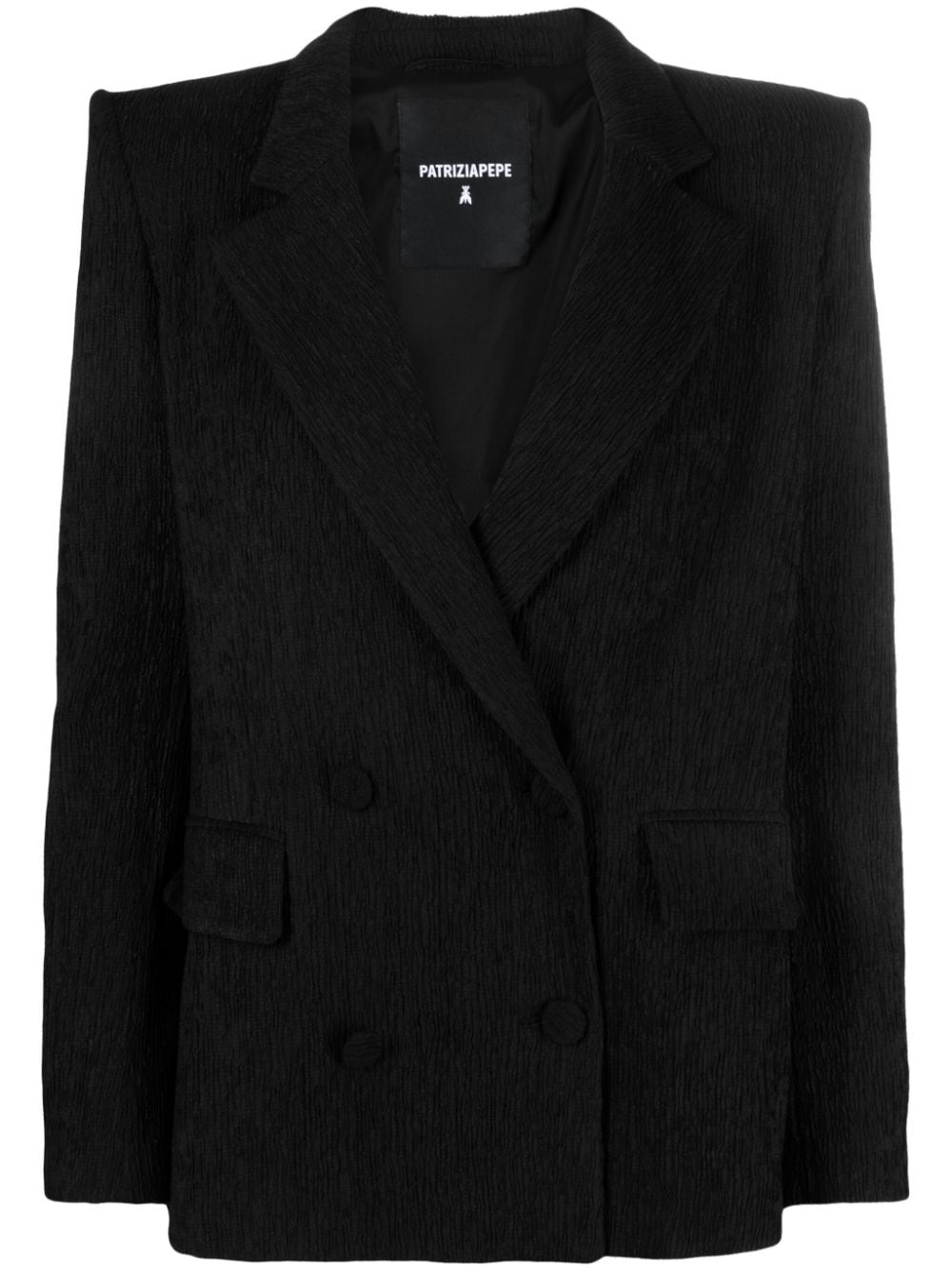 Patrizia Pepe textured double-breasted blazer - Black von Patrizia Pepe