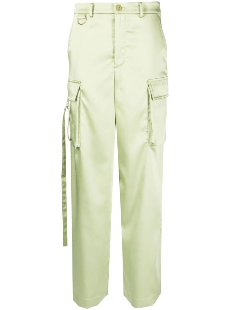 Patrizia Pepe wide-leg satin cargo trousers - Green von Patrizia Pepe