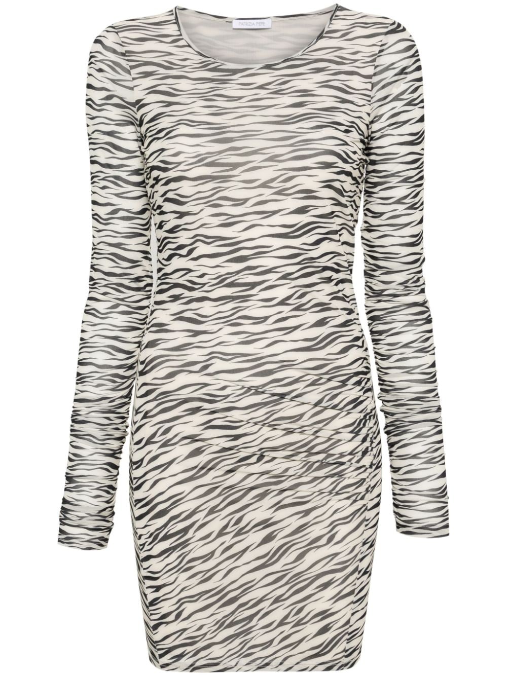 Patrizia Pepe zebra-print mesh minidress - Neutrals von Patrizia Pepe