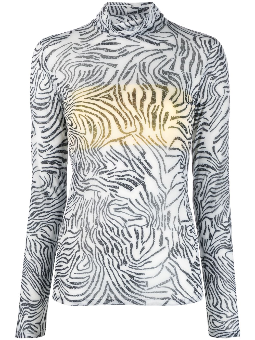 Patrizia Pepe zebra-print roll-neck T-shirt - White von Patrizia Pepe