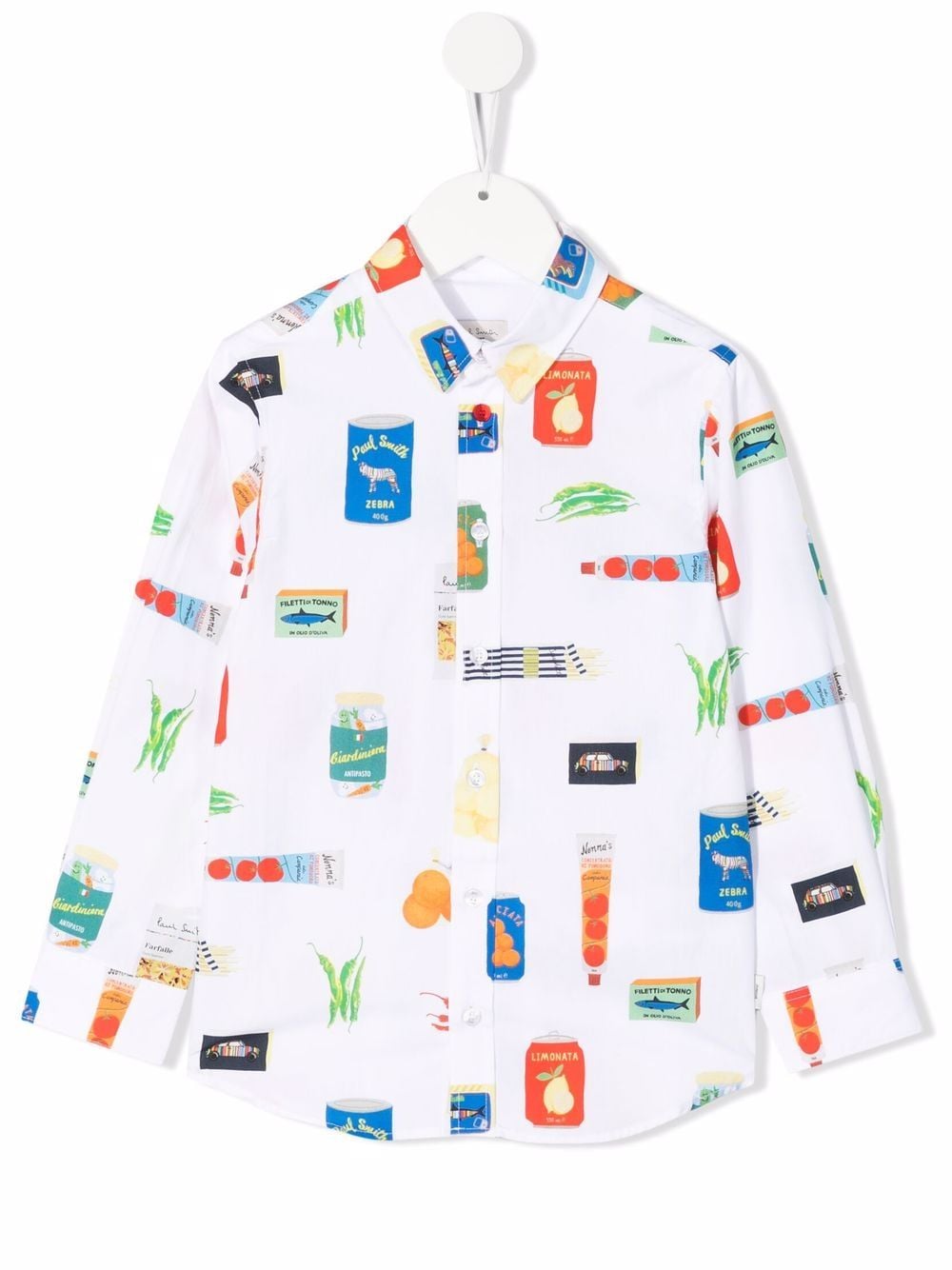 Paul Smith Junior graphic-print long-sleeve shirt - White