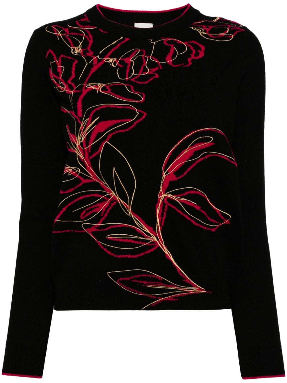 Paul Smith Ink Floral-intarsia wool jumper - Black von Paul Smith