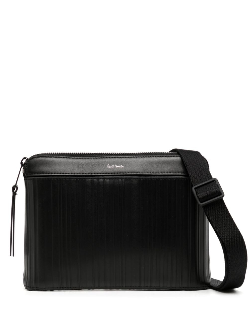 Paul Smith Shadow Stripe leather messenger bag - Black von Paul Smith