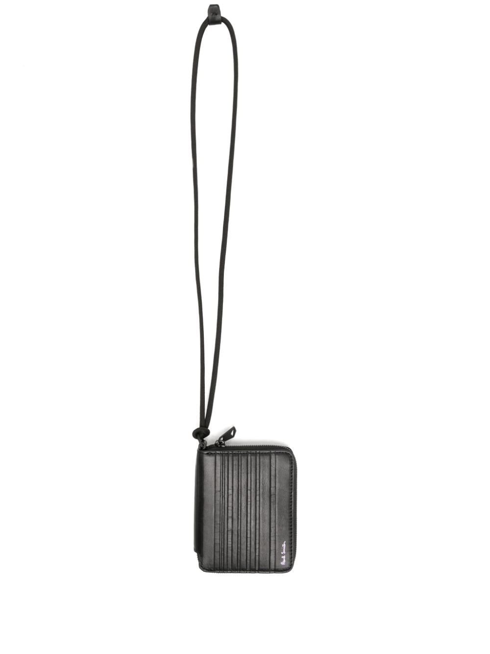 Paul Smith Shadow Stripe zipped leather wallet - Black von Paul Smith