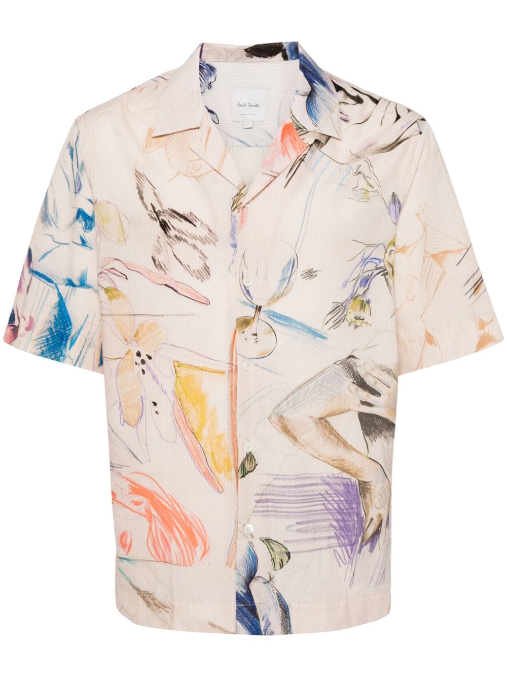 Paul Smith abstract-print cotton shirt - Pink von Paul Smith