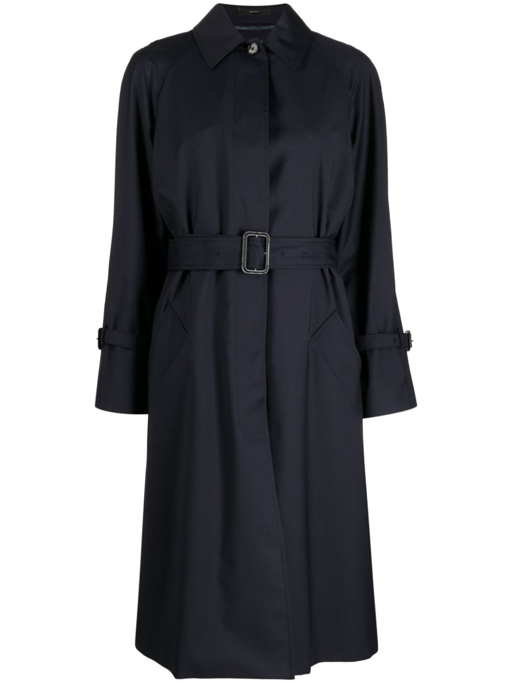 Paul Smith belted wool trench coat - Blue von Paul Smith