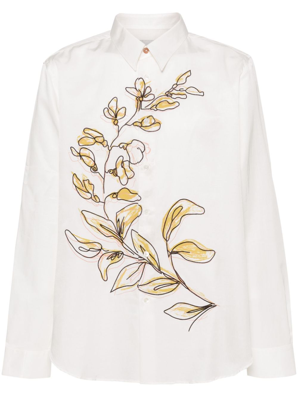 Paul Smith botanical-print cotton shirt - White von Paul Smith