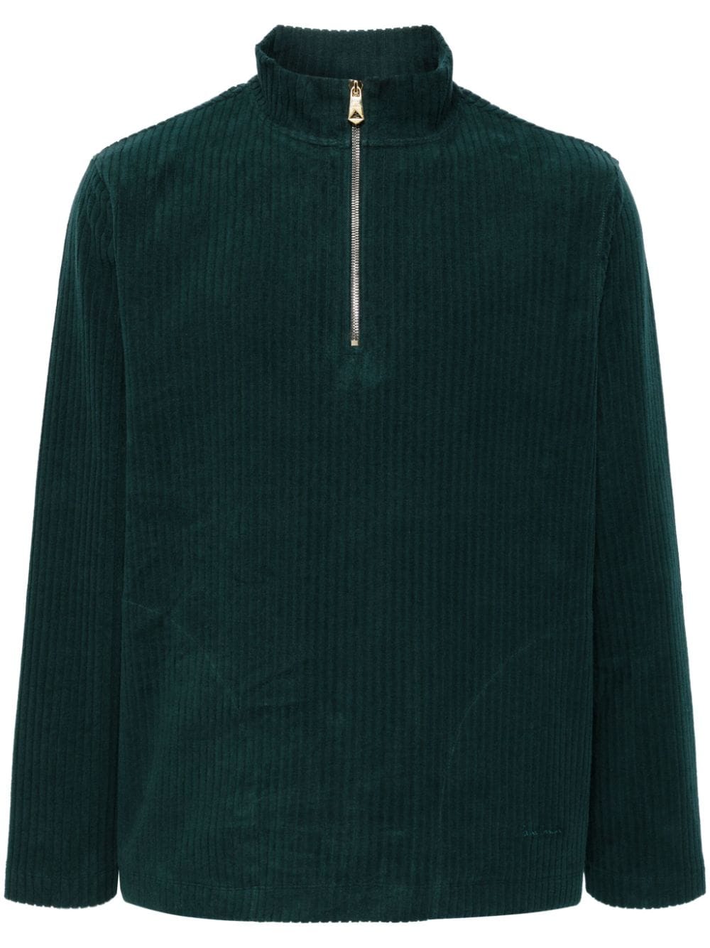 Paul Smith brushed-cotton half-zip sweatshirt - Green von Paul Smith