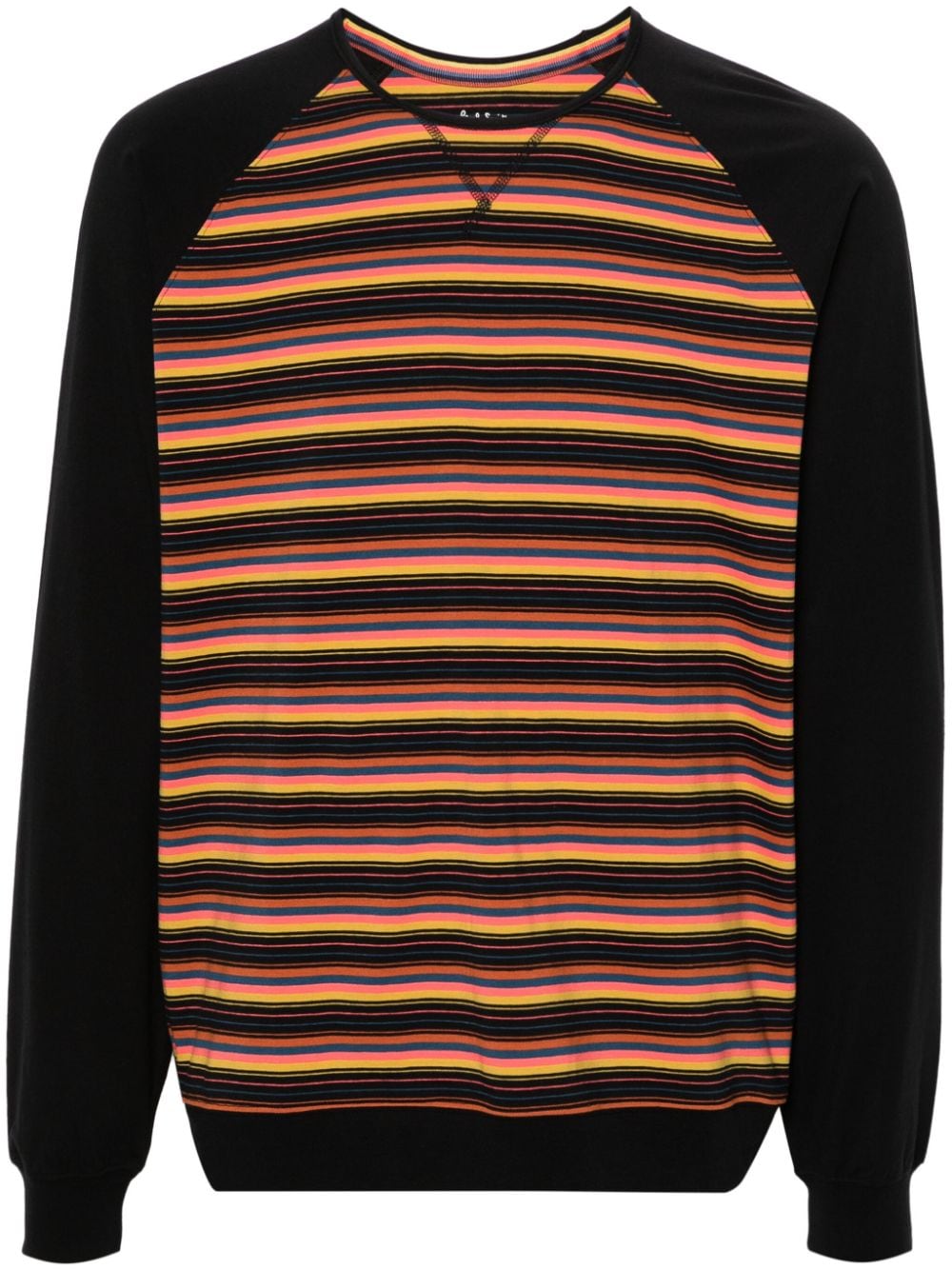 Paul Smith contrast-panel horizontal-stripe T-shirt - Black von Paul Smith