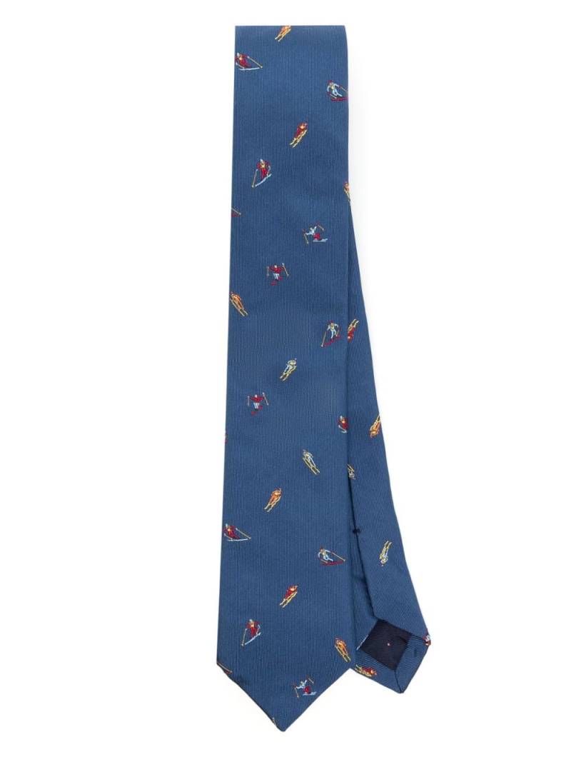 Paul Smith embroidered-design silk tie - Blue von Paul Smith