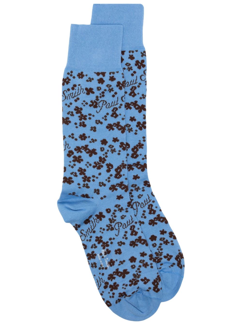 Paul Smith floral-intarsia ankle socks - Blue von Paul Smith