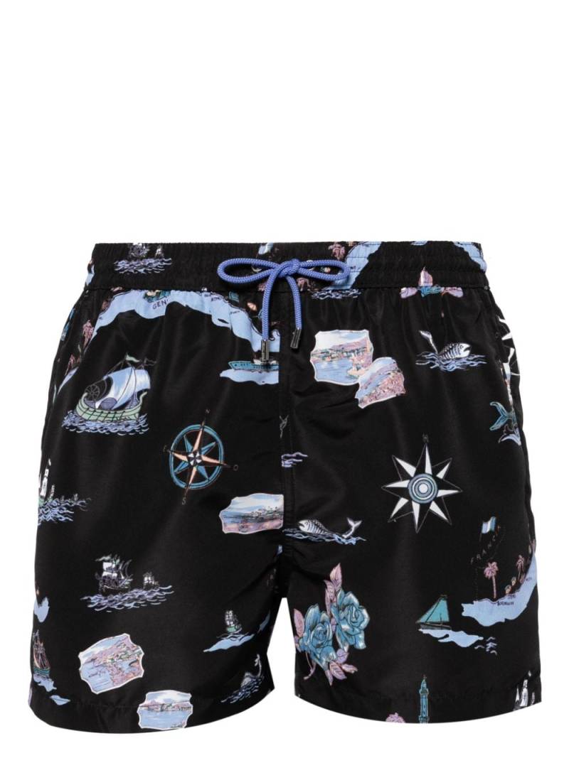 Paul Smith graphic-print swim shorts - Black von Paul Smith