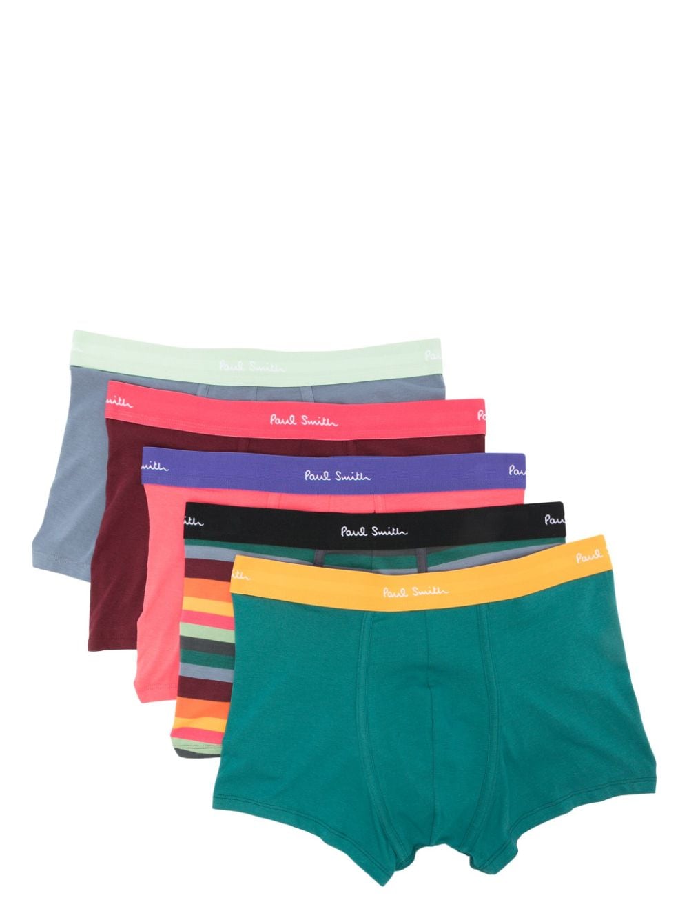 Paul Smith logo-elasticated waistband boxers (pack of five) - Green von Paul Smith