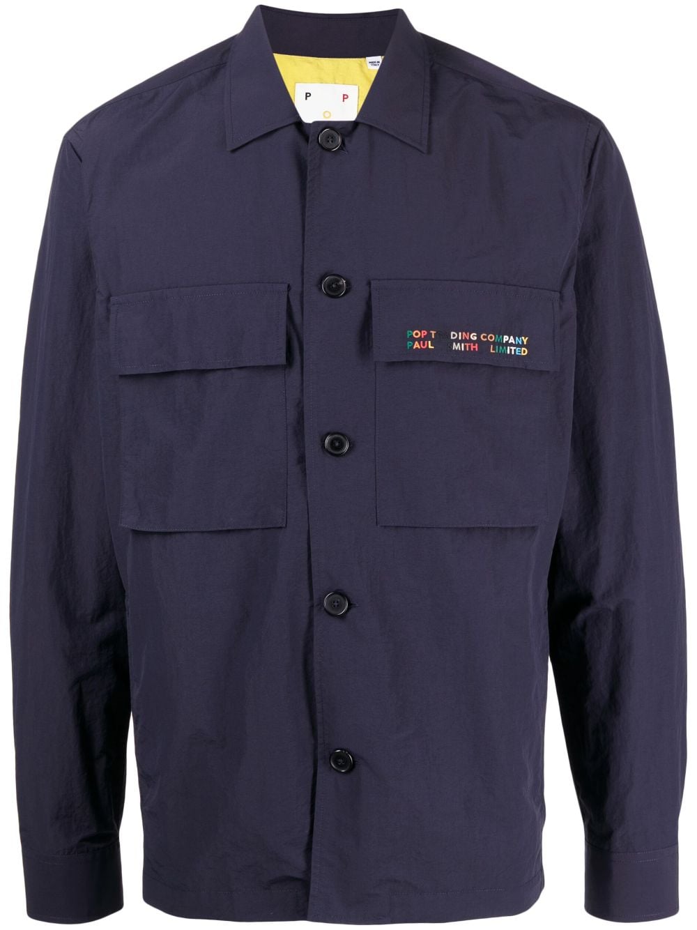 Paul Smith logo-embroidered camp-collar shirt - Blue von Paul Smith