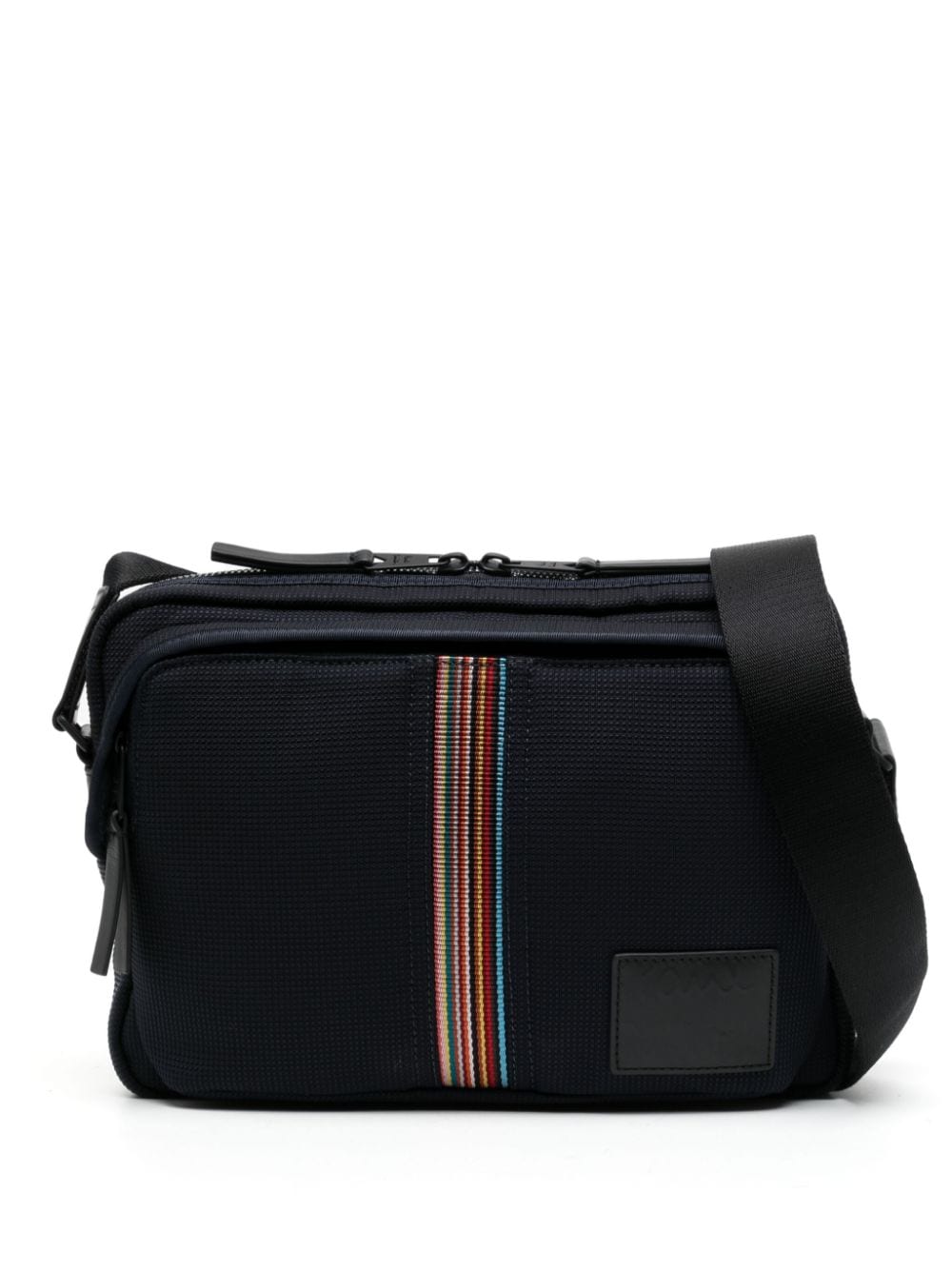 Paul Smith logo-patch panelled messenger bag - Blue von Paul Smith