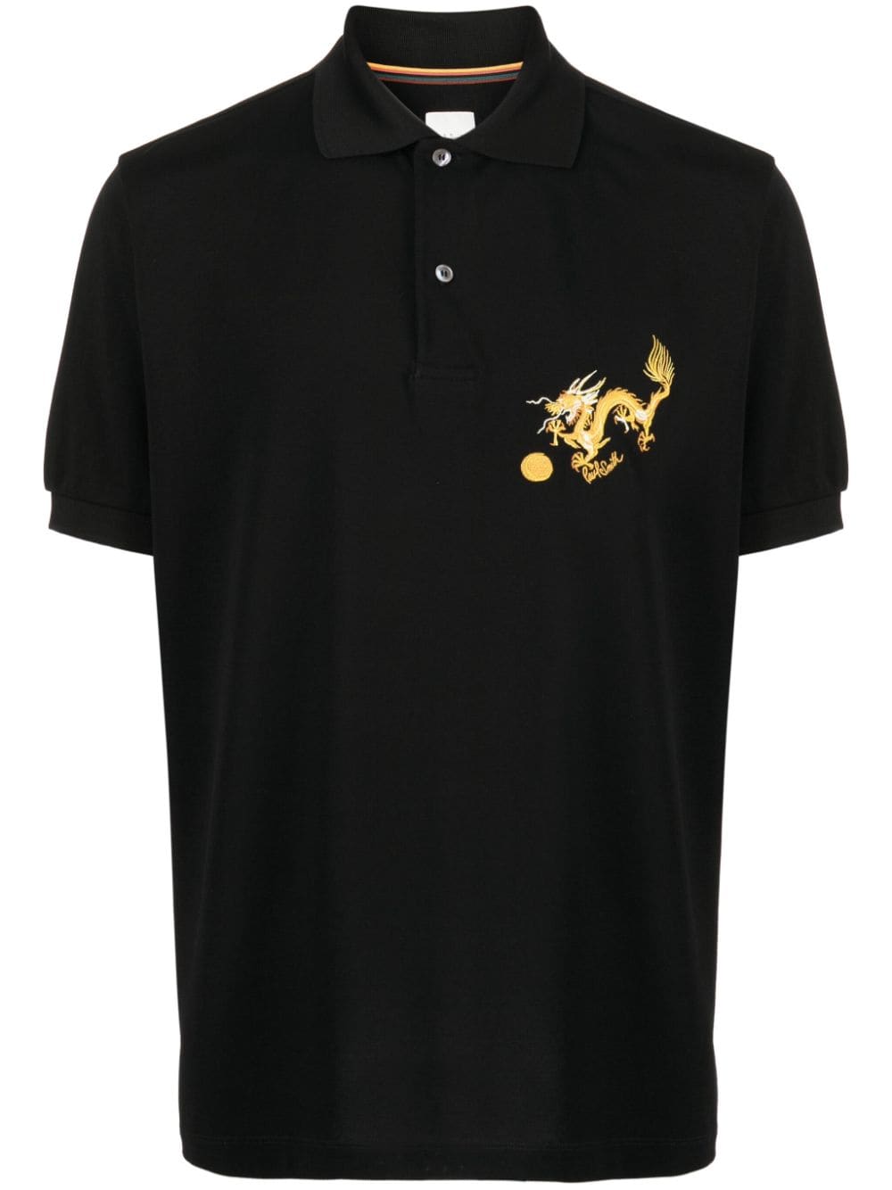 Paul Smith logo-print cotton polo shirt - Black von Paul Smith