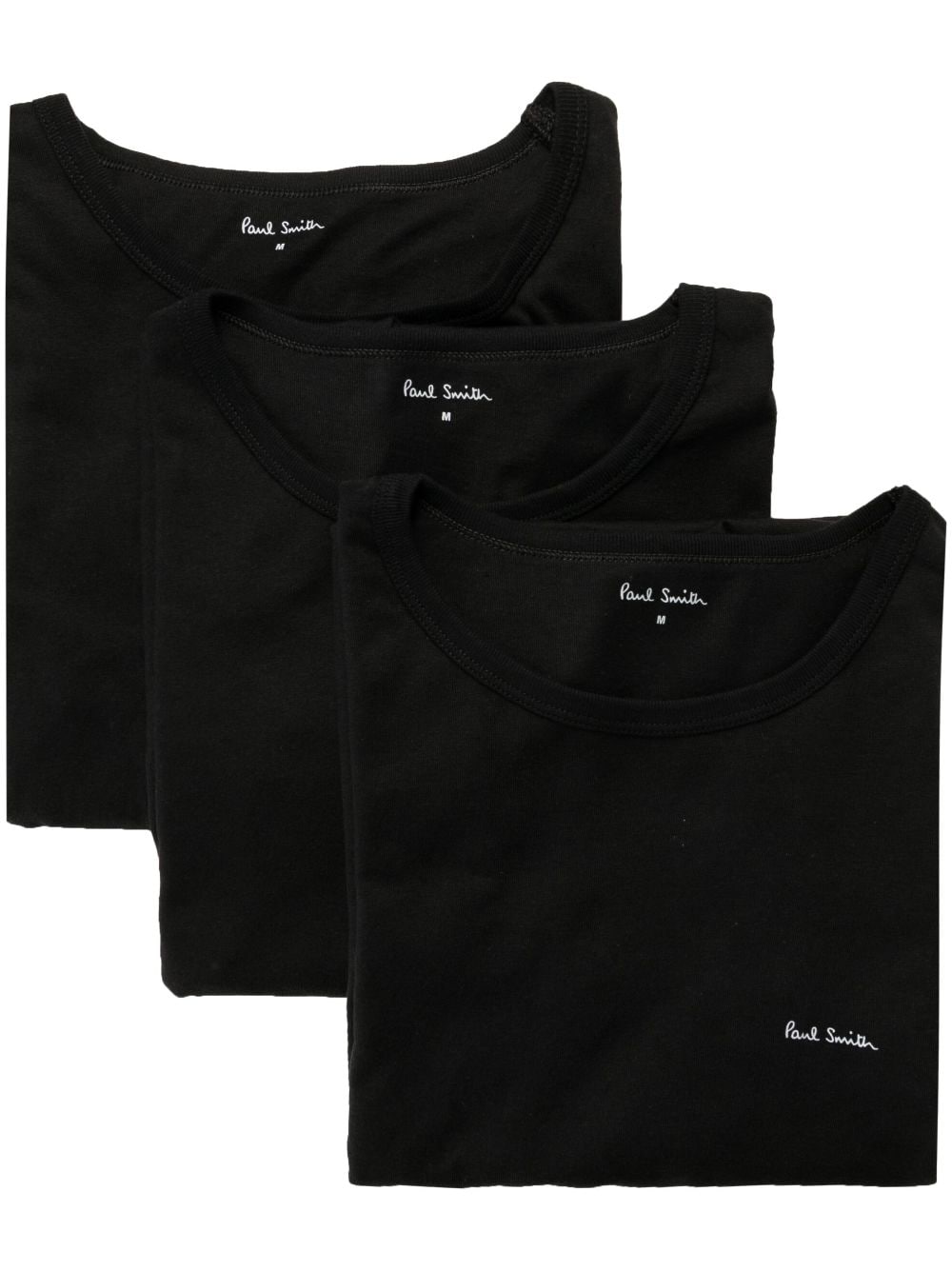 Paul Smith logo-print organic cotton T-shirt (pack of three) - Black von Paul Smith