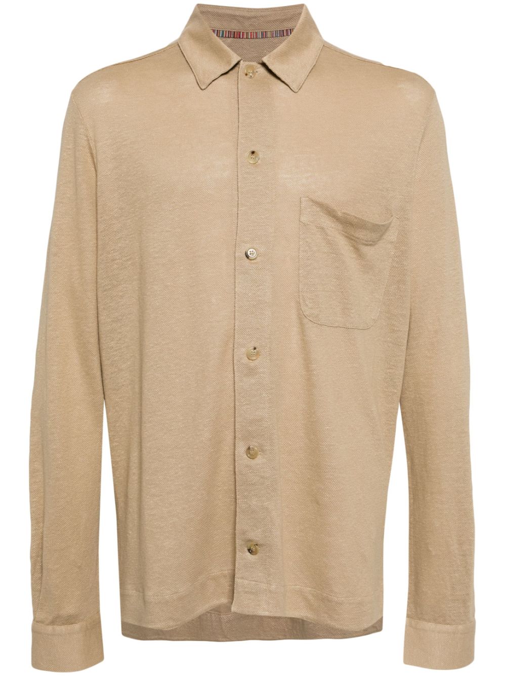 Paul Smith piqué-weave linen shirt - Neutrals von Paul Smith