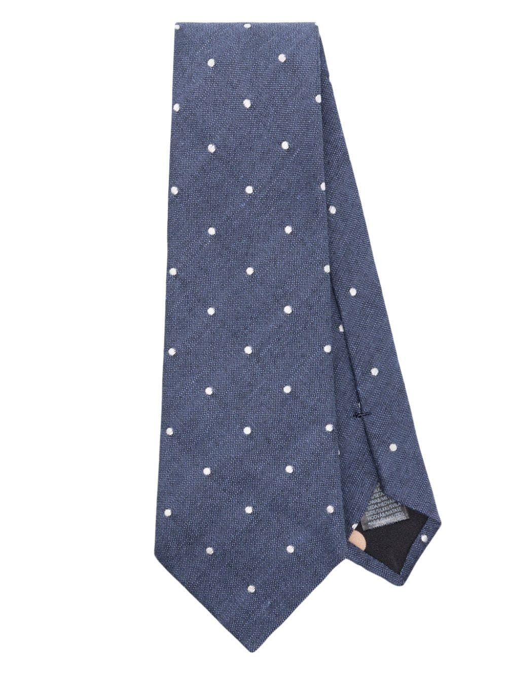 Paul Smith polka dot-embroidered twill-weave tie - Blue von Paul Smith
