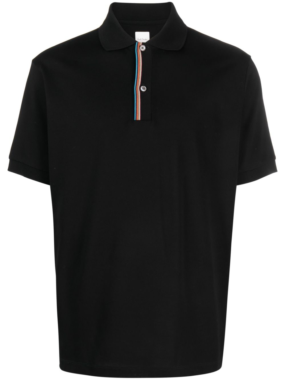 Paul Smith rainbow-stripe cotton polo shirt - Black von Paul Smith