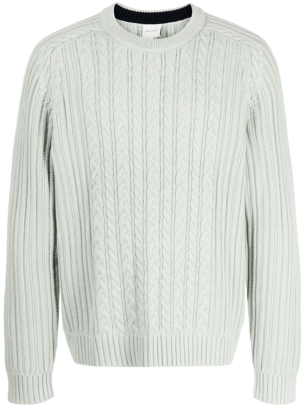 Paul Smith ribbed-trim cable-knit jumper - Grey von Paul Smith