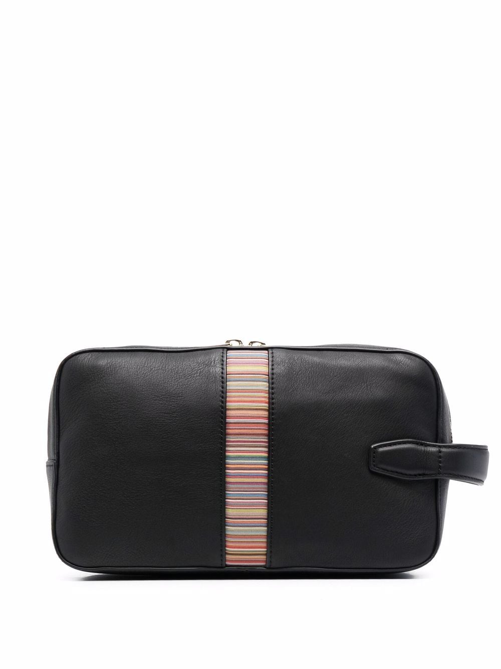 Paul Smith signature-stripe leather wash bag - Black von Paul Smith