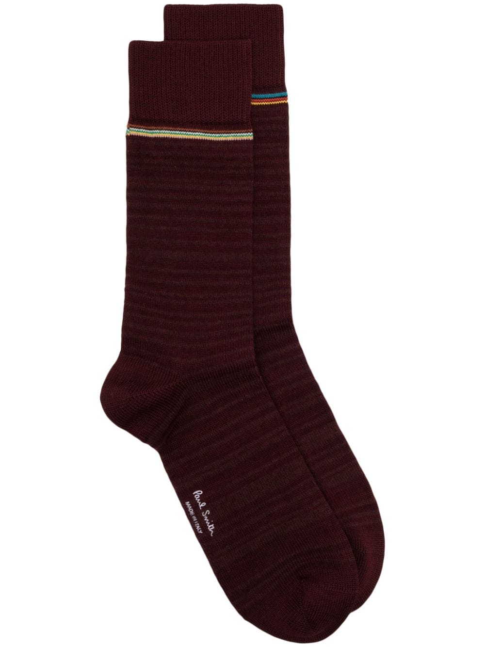 Paul Smith stripe-detailing ribbed-knit socks - Red von Paul Smith