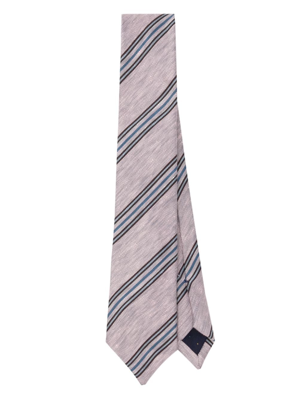 Paul Smith stripe-print linen-silk blend tie - Pink von Paul Smith