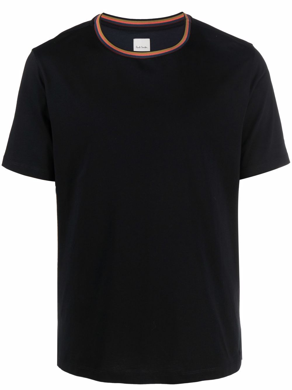 Paul Smith stripe-trim organic cotton T-shirt - Black von Paul Smith