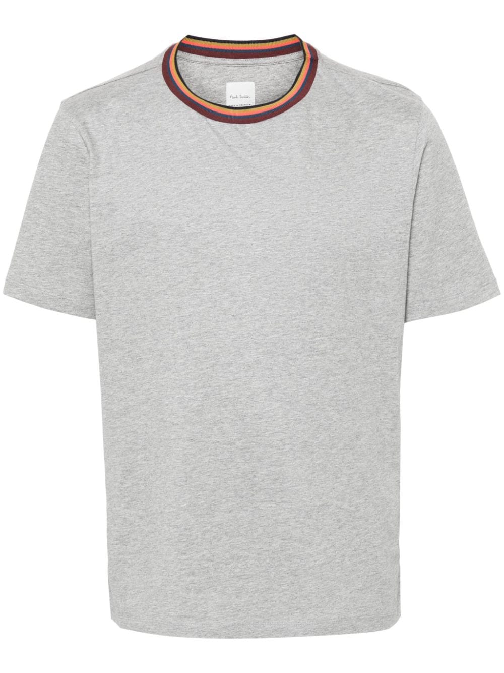 Paul Smith stripe-trim organic cotton T-shirt - Grey von Paul Smith