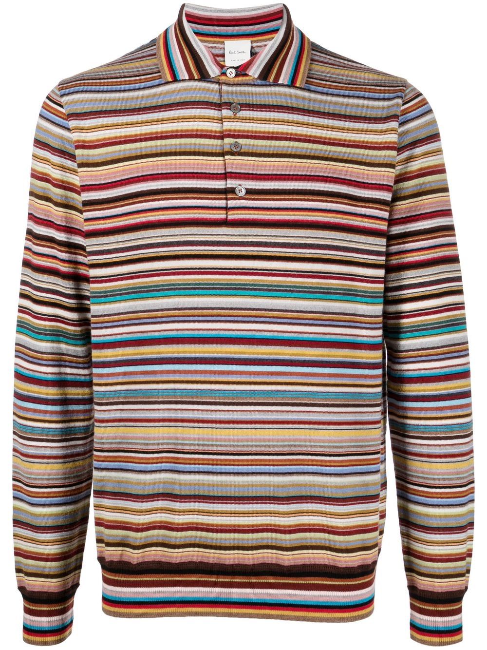Paul Smith striped long-sleeved polo shirt - Red von Paul Smith