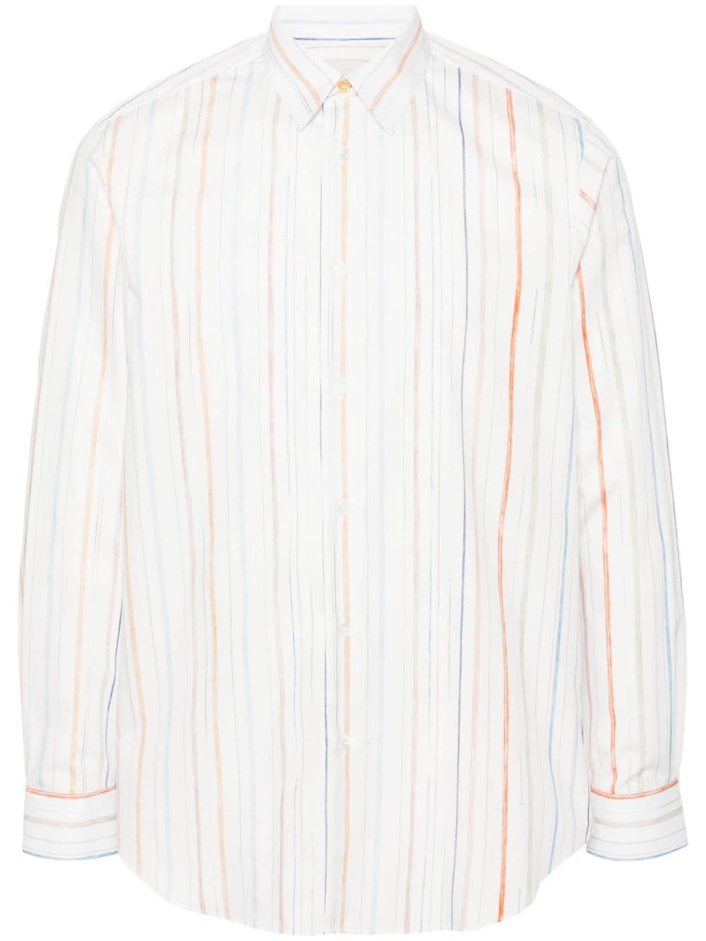 Paul Smith striped organic cotton shirt - White von Paul Smith