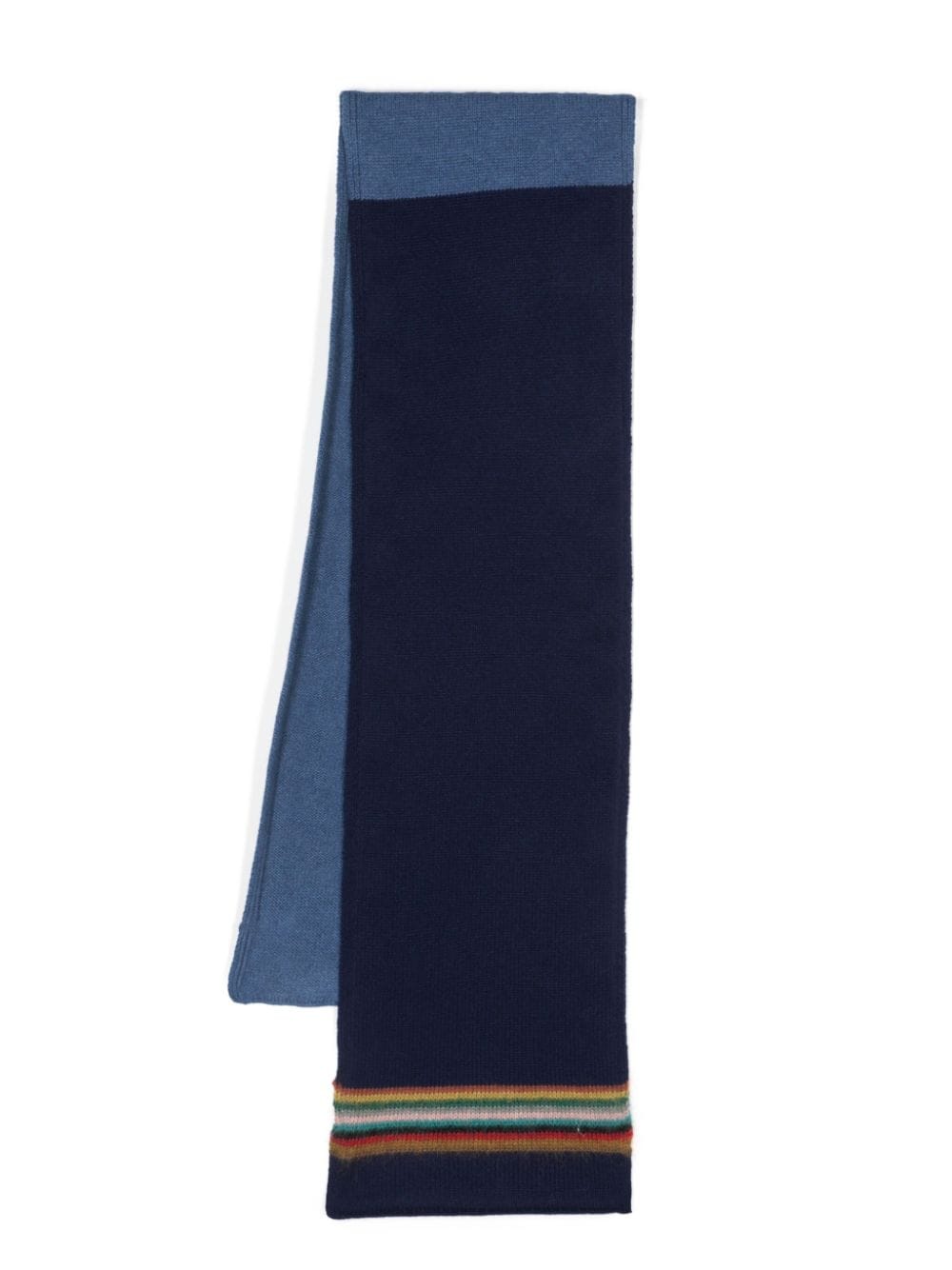 Paul Smith striped rectangle-shape scarf - Blue von Paul Smith