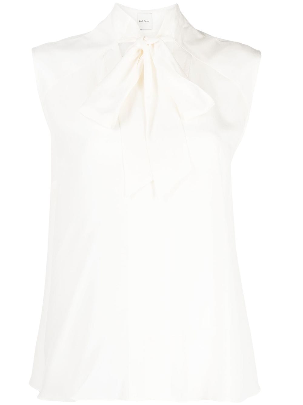 Paul Smith tie-neck silk blouse - White von Paul Smith