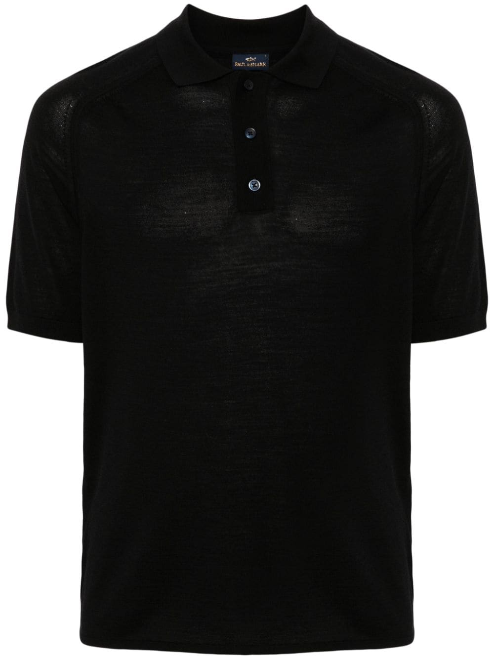 Paul & Shark buttoned virgin-wool polo shirt - Black von Paul & Shark