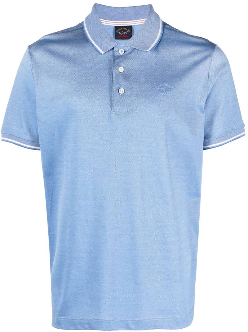 Paul & Shark embroidered-logo cotton polo shirt - Blue von Paul & Shark