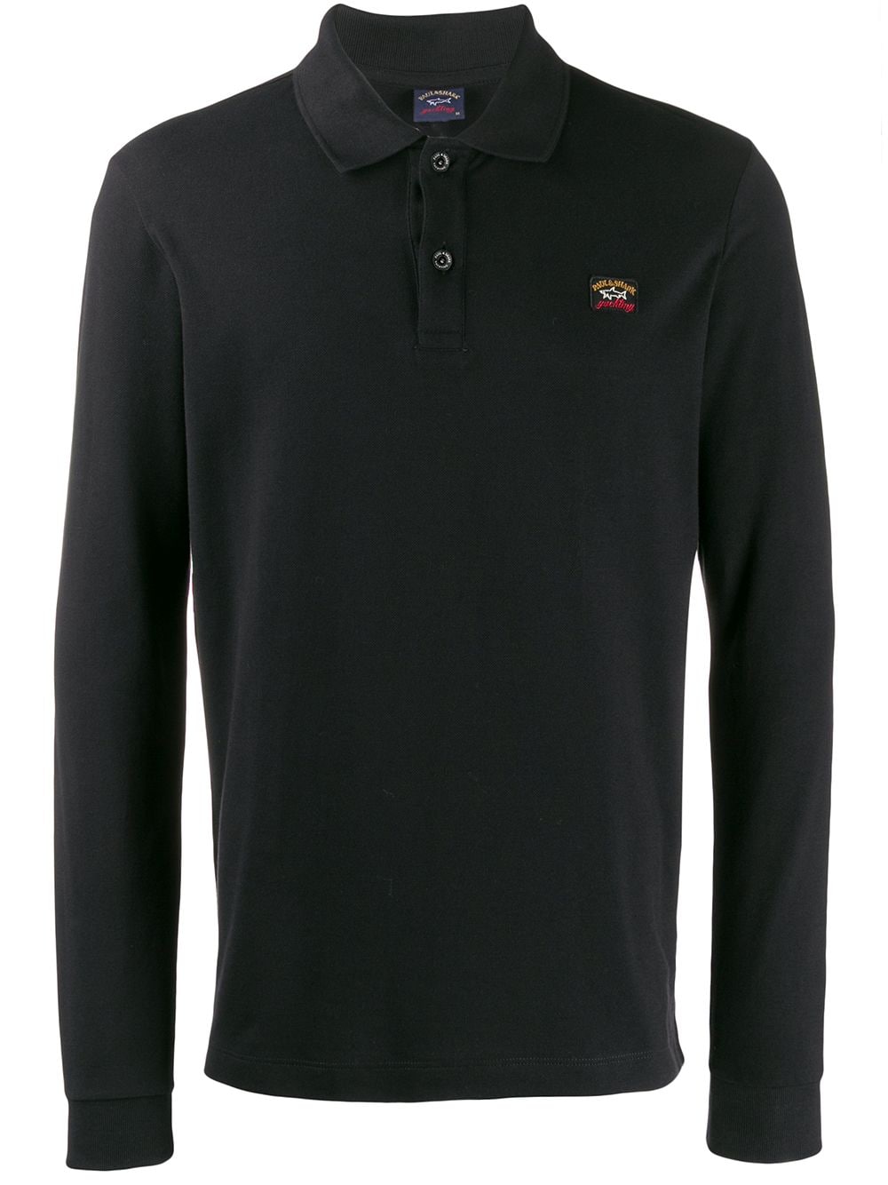 Paul & Shark logo embroidered polo shirt - Black von Paul & Shark