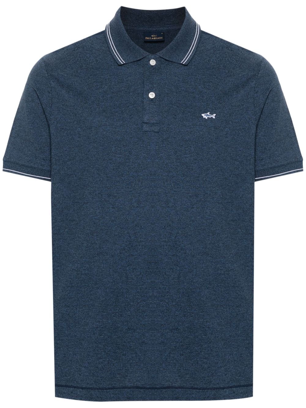 Paul & Shark logo-patch cotton polo shirt - Blue von Paul & Shark