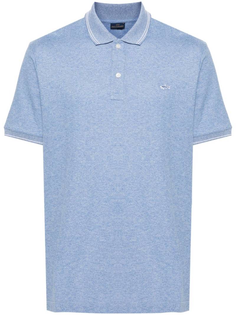 Paul & Shark logo-patch cotton polo shirt - Blue von Paul & Shark