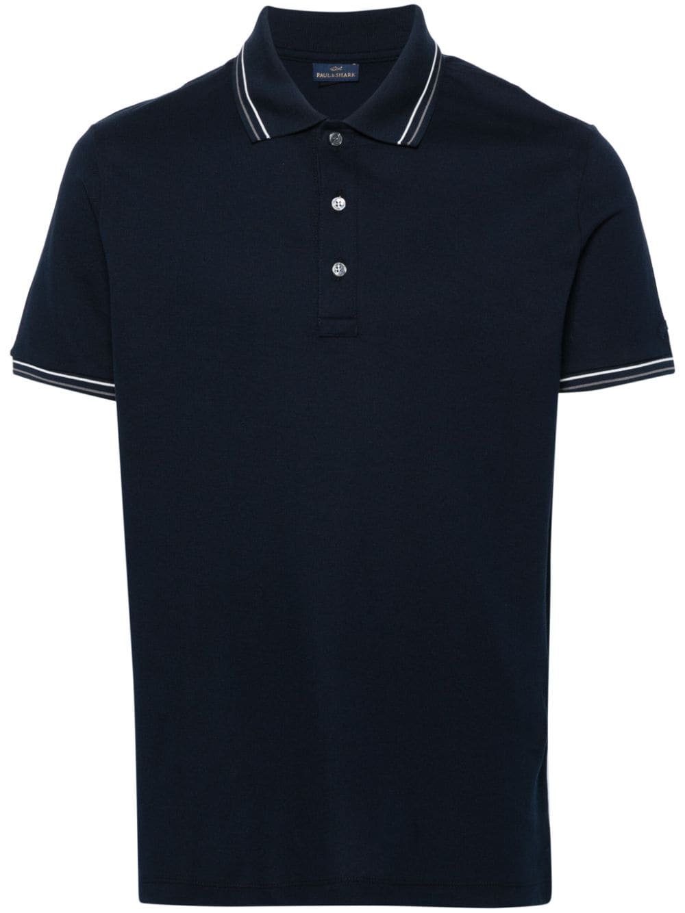 Paul & Shark logo-patch cotton polo shirt - Blue von Paul & Shark