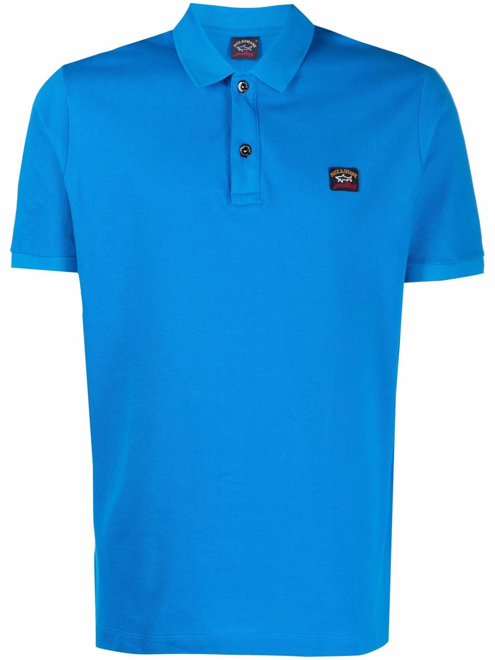 Paul & Shark logo-patch cotton polo shirt - Blue von Paul & Shark