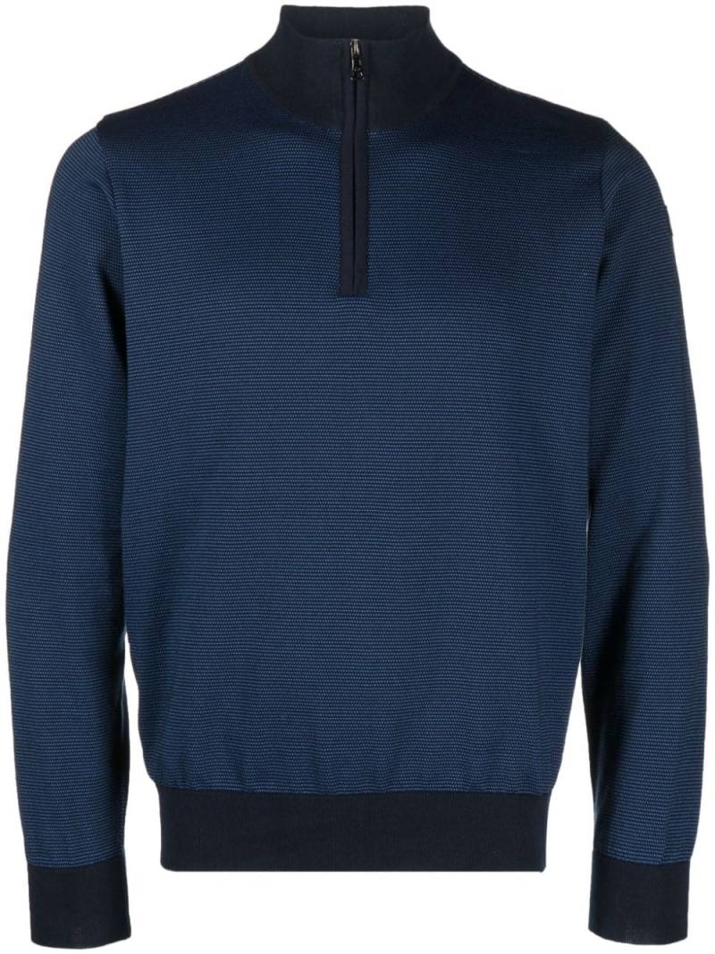 Paul & Shark logo-patch half-zip jumper - Blue von Paul & Shark