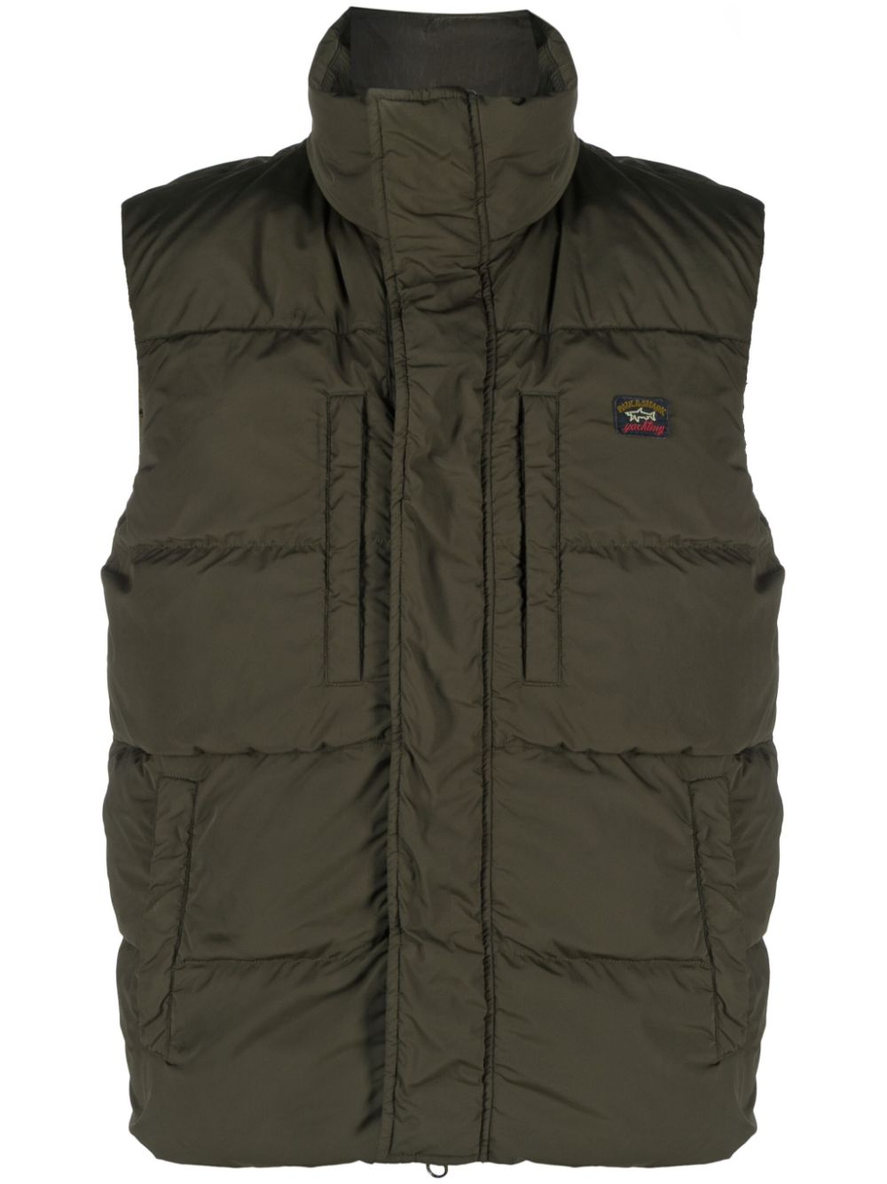 Paul & Shark logo-patch padded gilet - Green von Paul & Shark