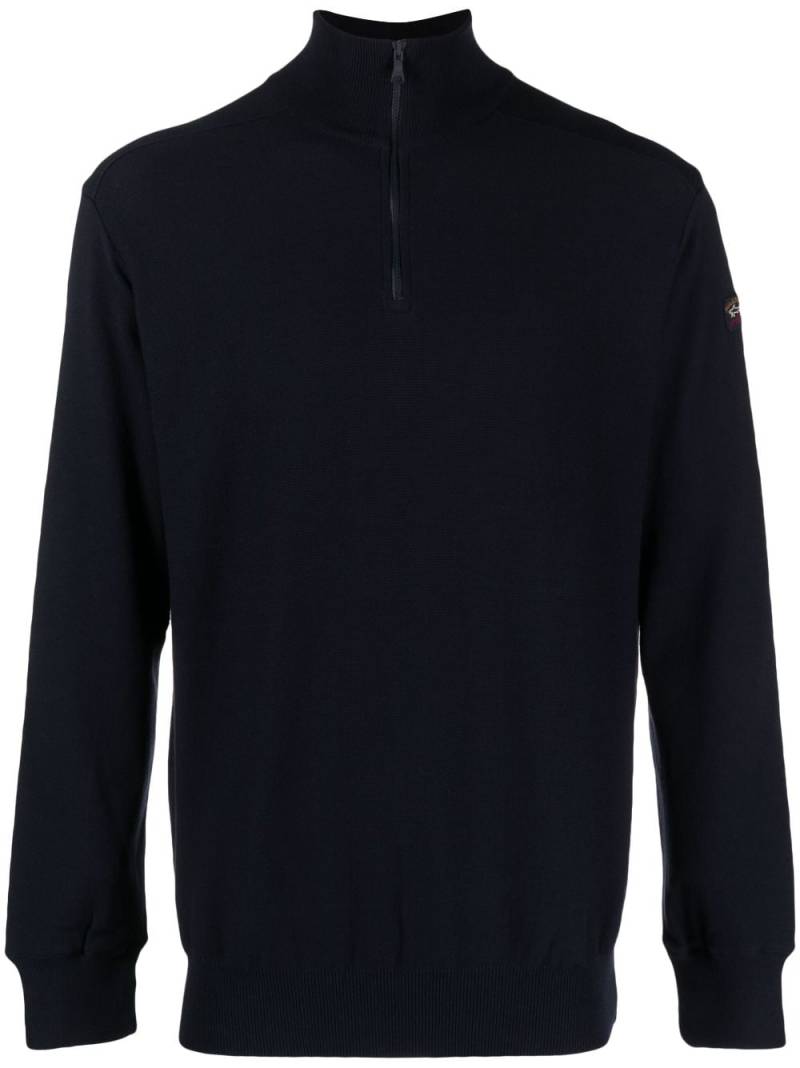 Paul & Shark logo-patch zip-fastening jumper - Blue von Paul & Shark