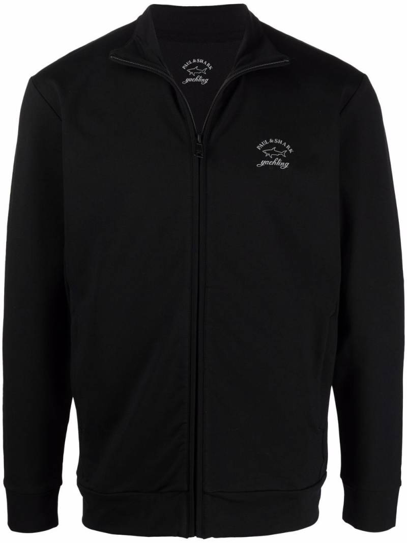 Paul & Shark logo-print zip-up sweatshirt - Black von Paul & Shark