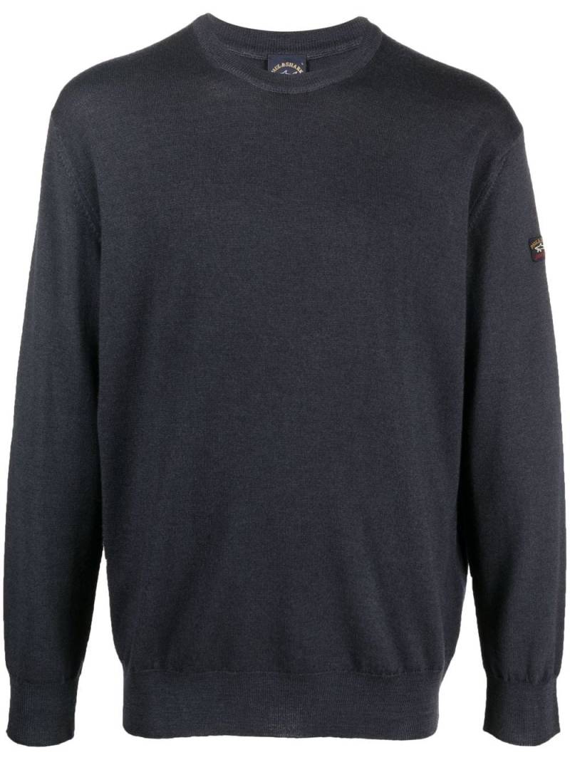 Paul & Shark round-neck virgin-wool jumper - Blue von Paul & Shark