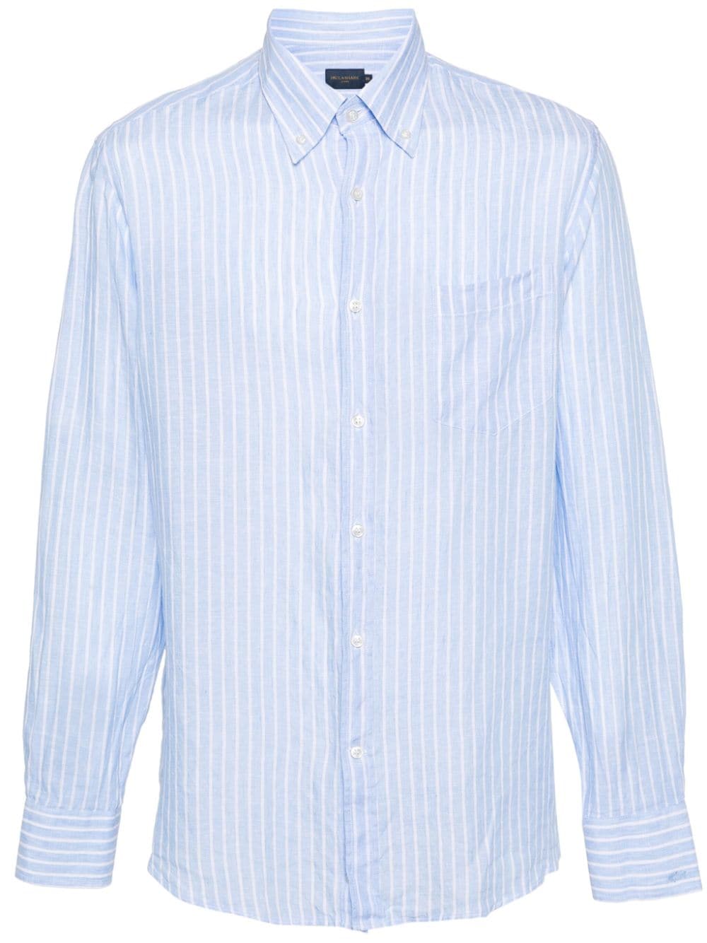 Paul & Shark striped linen shirt - Blue von Paul & Shark