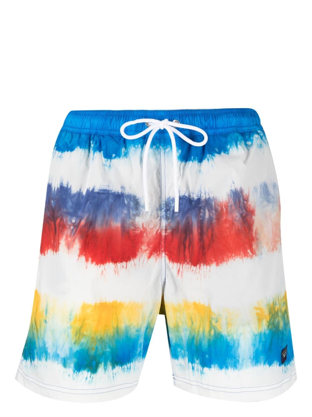 Paul & Shark tie-dye drawstring swim shorts - White von Paul & Shark